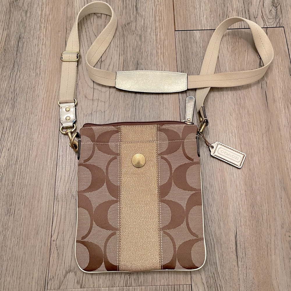 Coach Brown and Tan Crossbody Bag